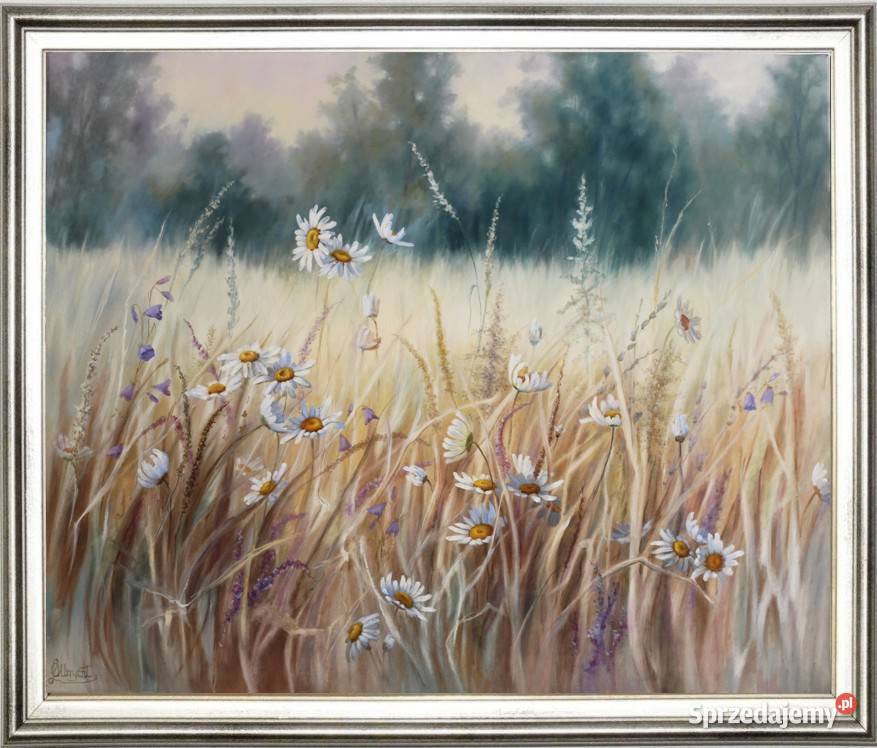 Gorąca Łąka olejny ręcznie malowany Lidia małopolskie Nowy Sącz