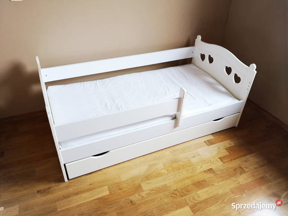 Białe łóżko dziecięce Laura 160x80 z barierką i Warszawa sprzedam