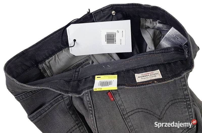 Męskie jeansy Levis Skinny Taper szare W33L32 szary/srebrny śląskie Tarnowskie Góry