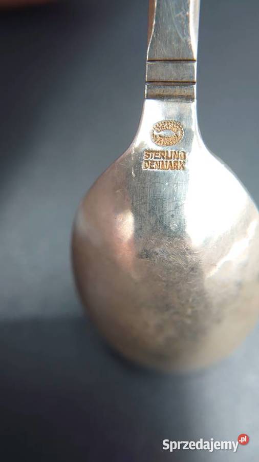 Srebrne łyżeczki Georg Jensen w etui 6 sztuk