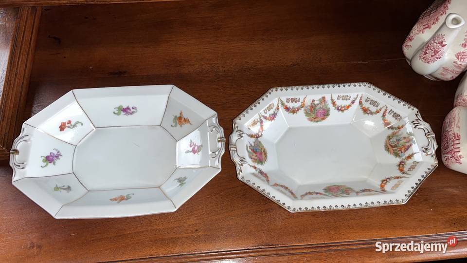Patera P T Tirschenreuth 1903r Kwiatki Porcelana i szkło Gdańsk