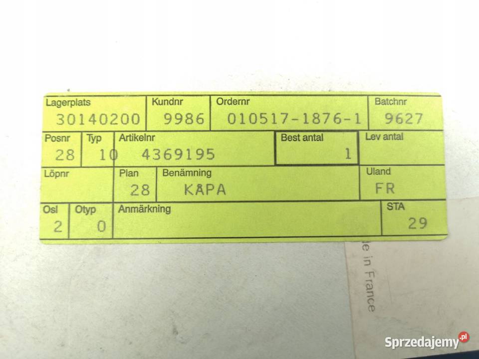DEKOR POKRYWA LUSTERKA PRAWA SAAB 95 9802 ORI Uchwyty fabryczne