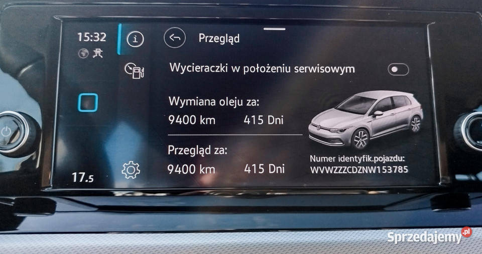 Volkswagen Golf 10 TSI Polski salon bezwypadkowy czujnik deszczu śląskie Dąbrowa Górnicza