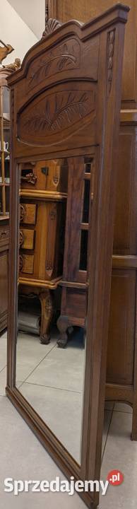 Piękne dębowe lustro secesyjnesklep Dąbrowa