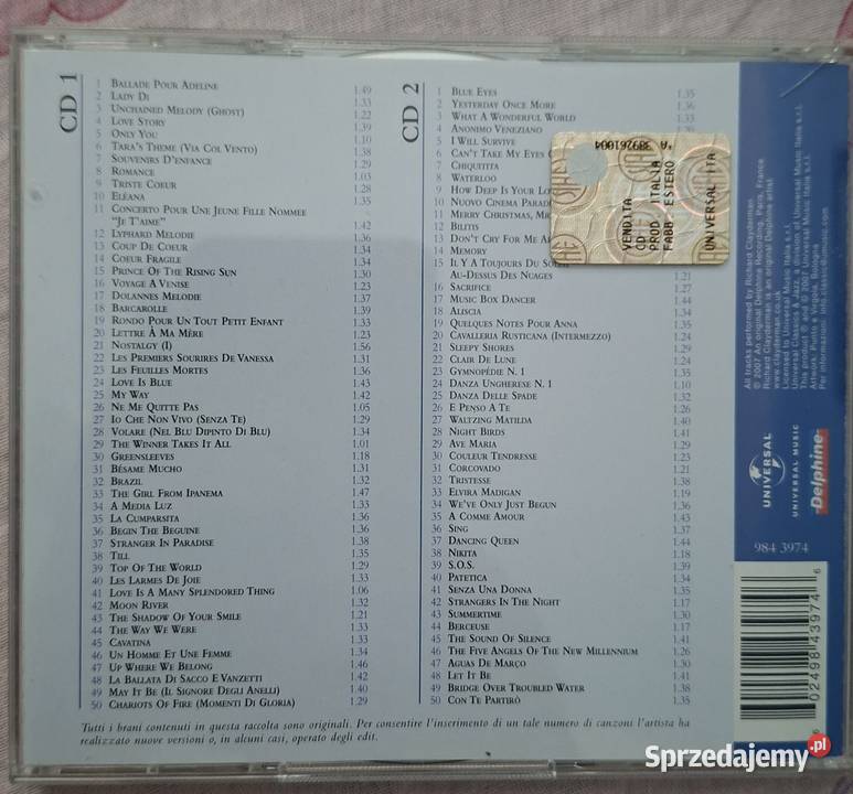 2 CD Richard Clayderman the best 100 unikat Płyty i kasety śląskie Dąbrowa Górnicza