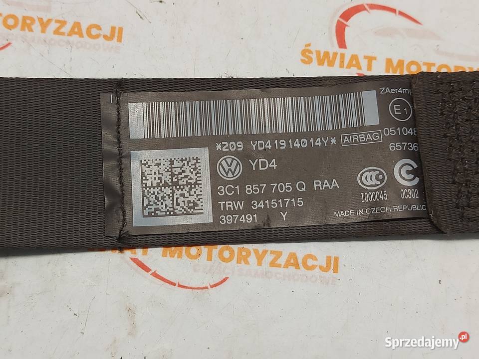 VW PASSAT CC LIFT 15r pas bezpieczeństwa lewy Kielce sprzedam