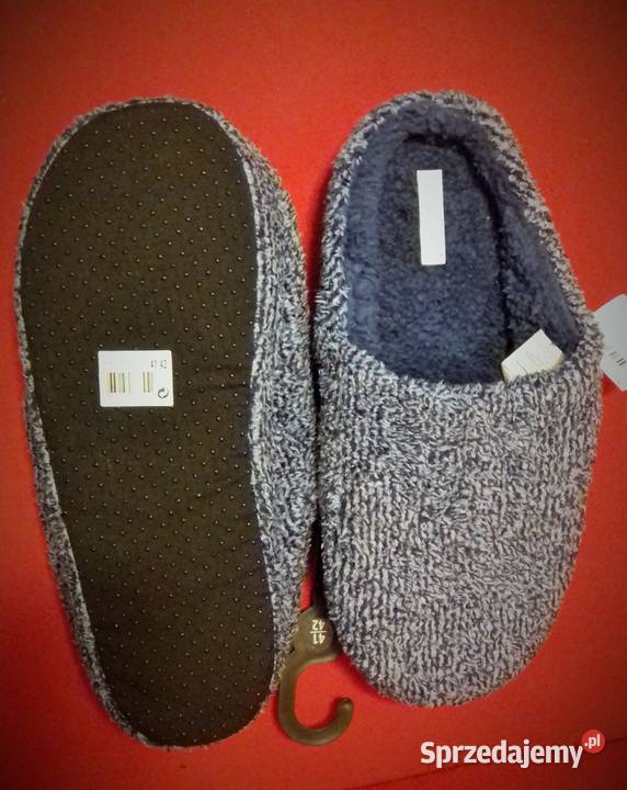 Kapcie 41 niebieskogranatowe miękkie ciepłe Sandały i klapki Warszawa