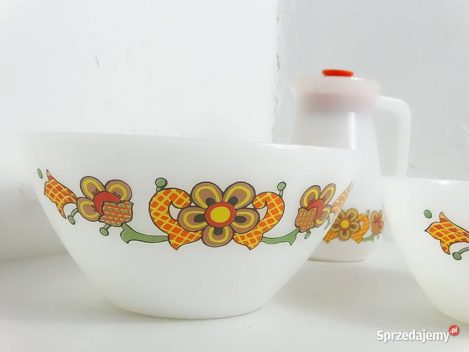 Vintage Zestaw Schott Mainz Jenaer Glas Dzbanek Zastawa stołowa Biłgoraj