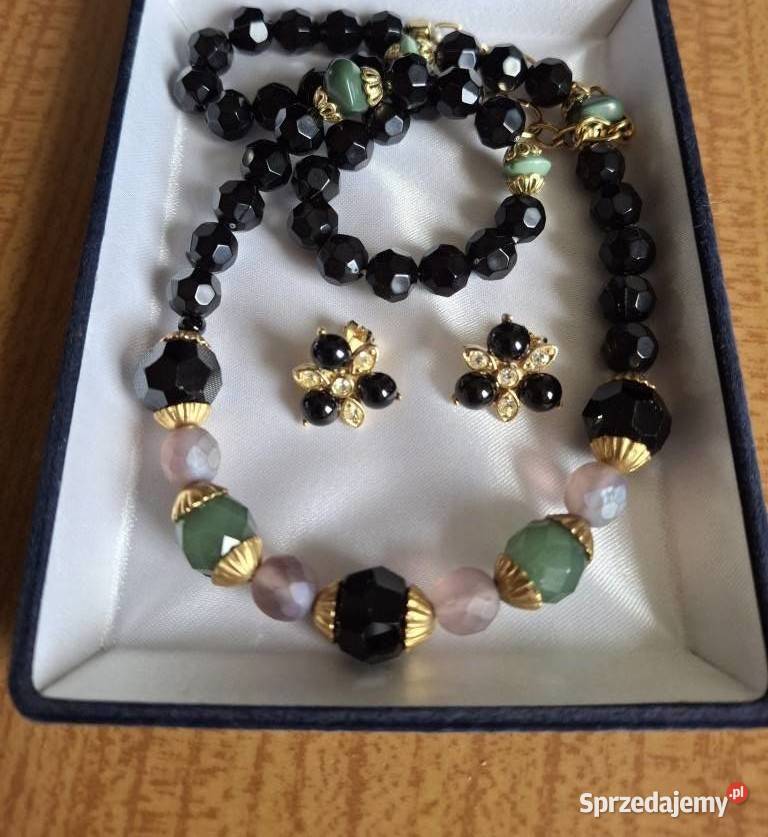 Zestaw korale w stylu klasycznym i klipsy Lublin