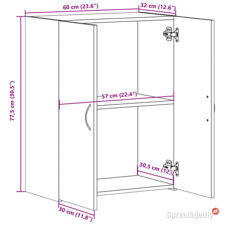 Szafka na dokumenty czarna 60x32x775 WM840766 Szafki mazowieckie Warszawa