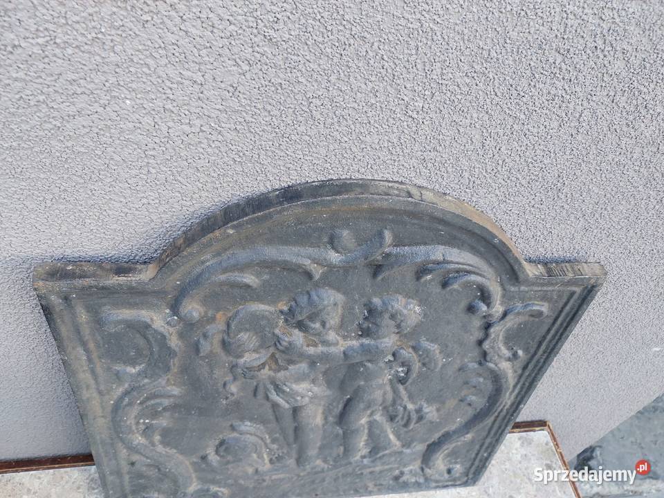 Zabytkowa płyta żeliwna pieca kominka Miłość i Antyki, Sztuka, Kolekcje pomorskie Tczew
