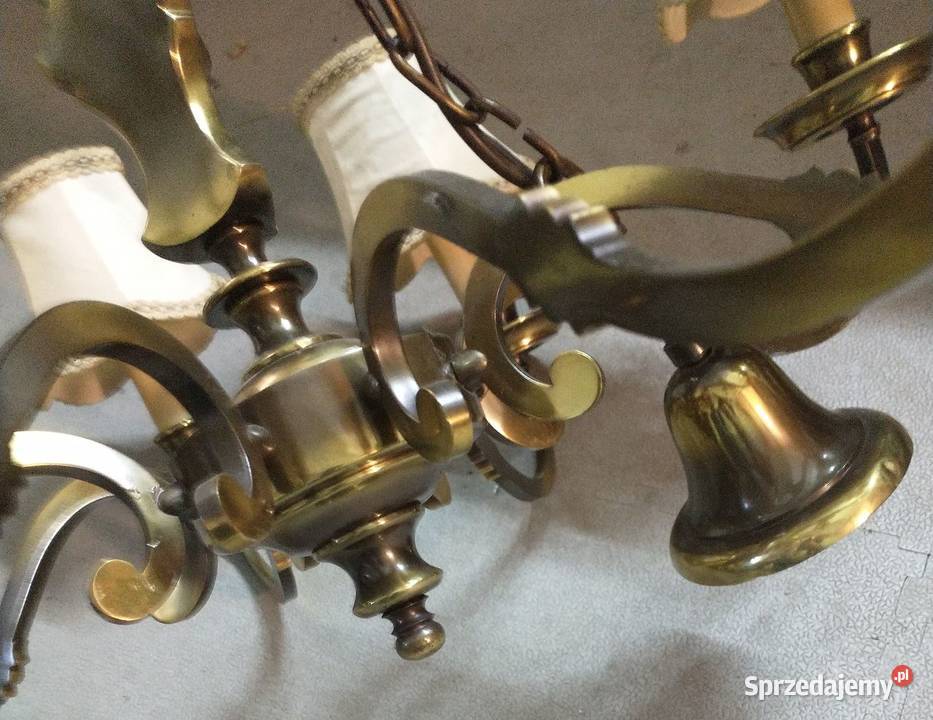 Żyrandol stary mosiądz dwa kinkiety Krotoszyn sprzedam