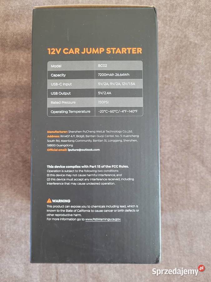Jump starter booster BUTURE BC02 4w1 5500A Płock