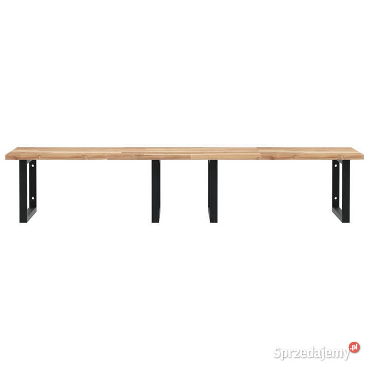 Półka ścienna pod umywalkę stal i lite drewno