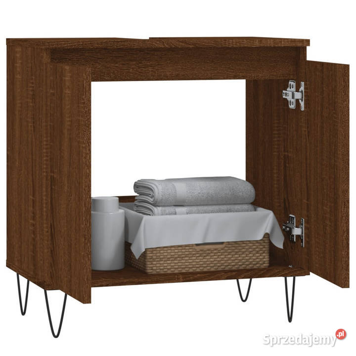 Szafka łazienkowa brązowy dąb 58x33x60 WM831587 Warszawa