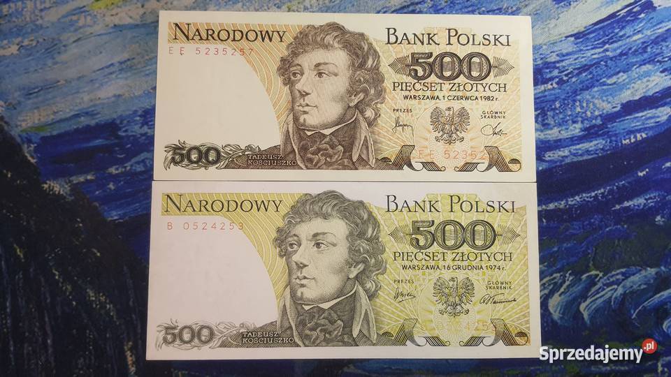 RZADKOŚĆ 500 złotych 1974 s B UNC błąd druku Warszawa sprzedam