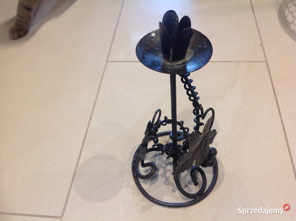 Czarny Świecznik Metalowy Metaloplastyka Świeczniki lubuskie