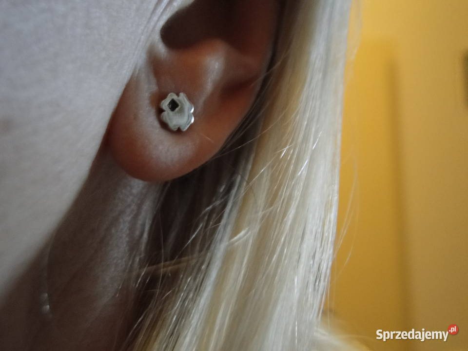 Kolczyki koniczynki 4listne srebro 925