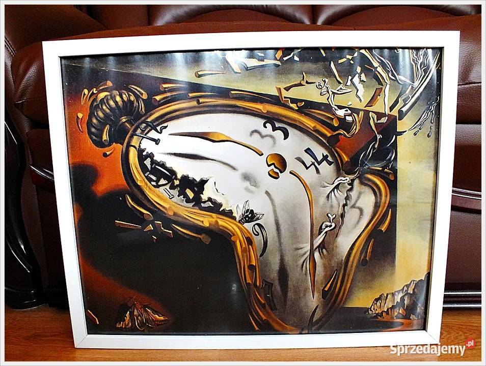 Stary obraz reprodukcja Salvador Dali Zegar Żary