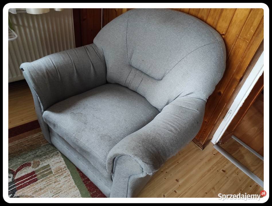 Duży wygodny fotel szary TRANSPORT Płock