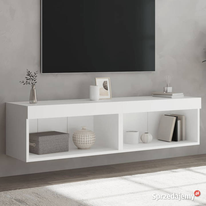 Szafki pod TV z oświetleniem LED 2 białe