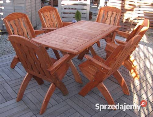 Zestaw mebli ogrodowych składanych drewniane Kalety