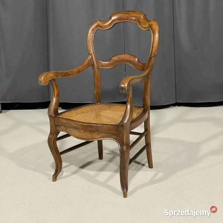 Fotel stylowy z rafią orzech zachodniopomorskie