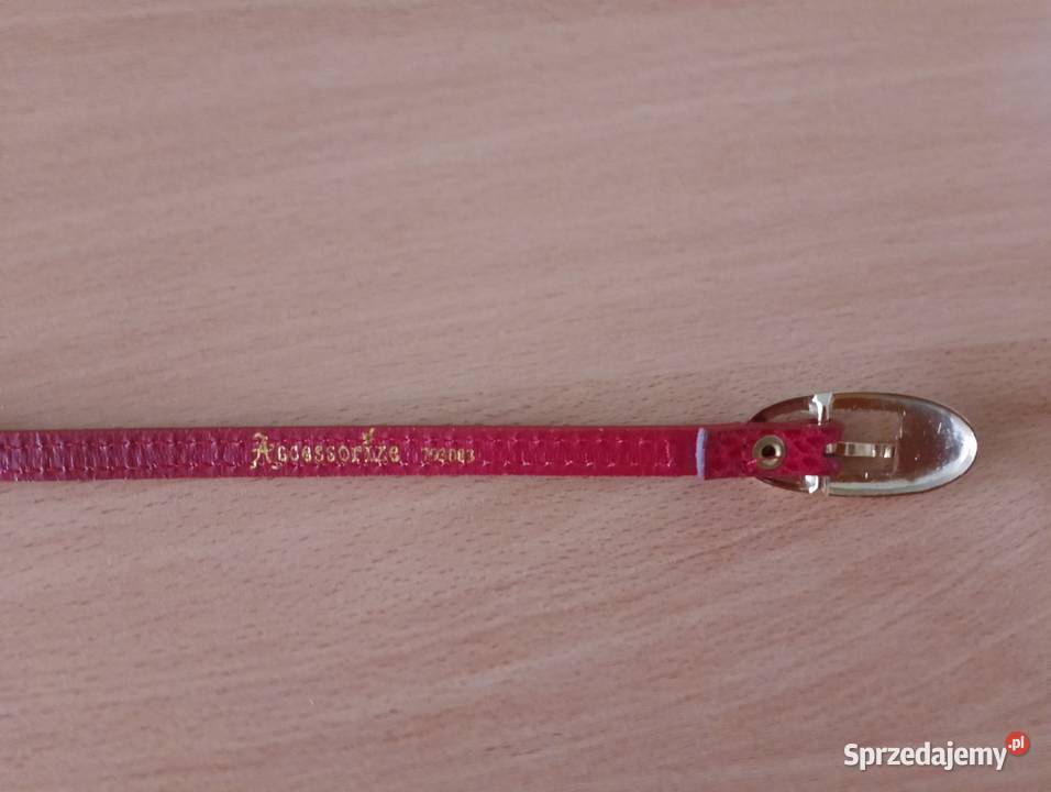 PASEK czerwony Accessorize ze złotymi elementami Złotniki