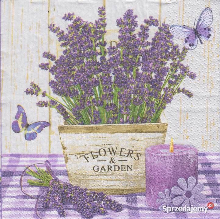 Dekupaż decoupage serwetki kwiaty łąz