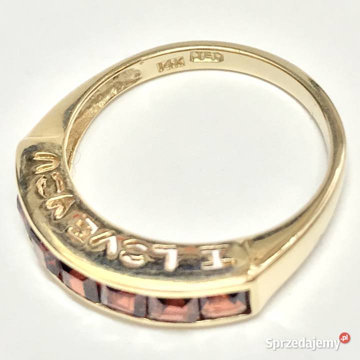 Złoty pierścionek 585 14K I LOVE YOU Kocham Cię Warszawa sprzedam