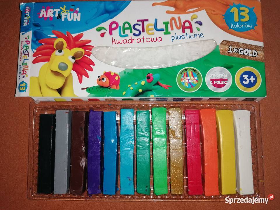 Plastelina kwadratowa 13 kolorów Artykuły szkolne