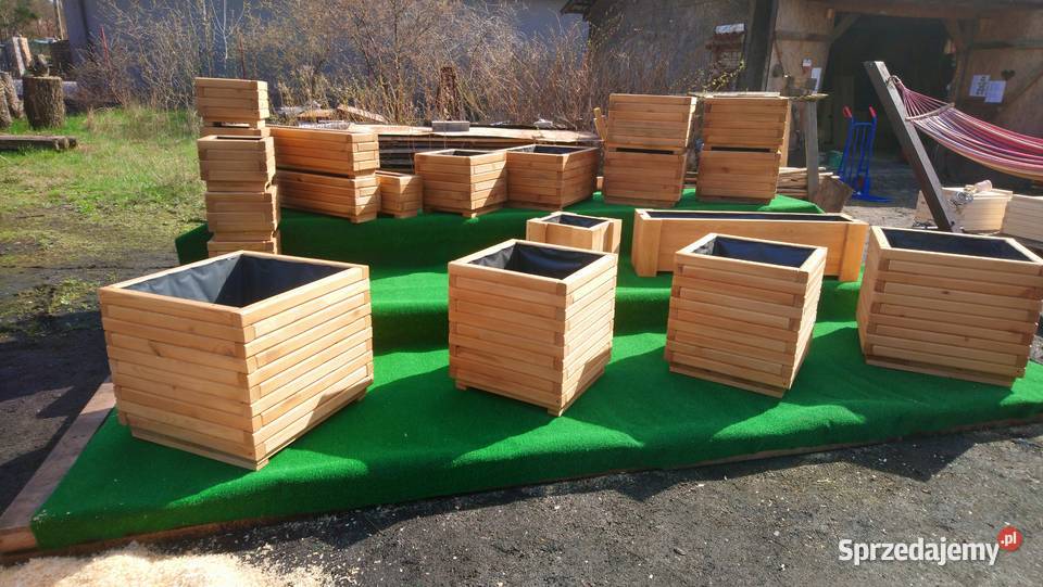 Donica drewniana doniczka skrzynka 1203030 folia mazowieckie Józefów