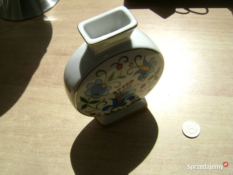 Starocie z PRL Porcelana Lubjana Wazon kaszubski Gdynia