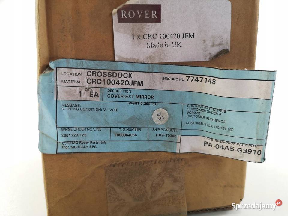 OBUDOWA LUSTERKA PRAWA ROVER 75 9905 ORIGINAL OE