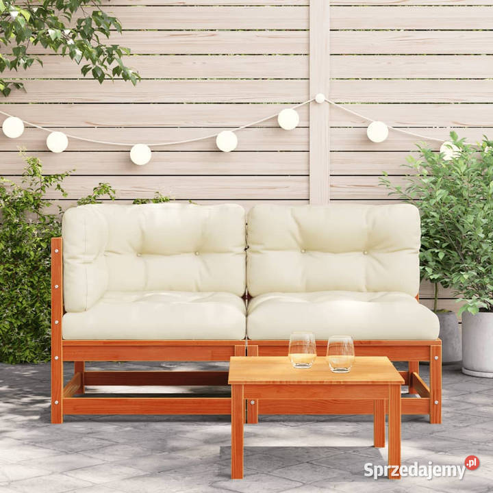 2osobowa sofa ogrodowa z poduszkami woskowy brąz Warszawa