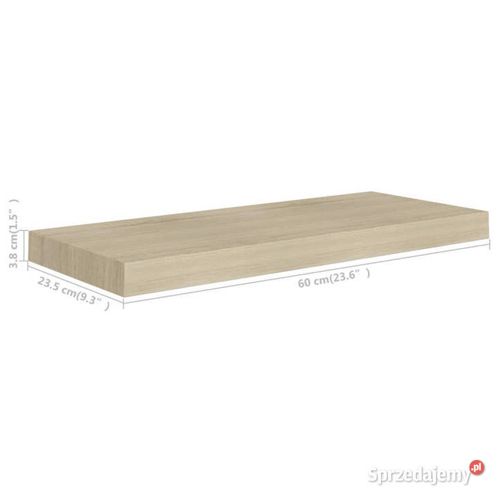 Półki ścienne 2 kolor dębowy 60x235x38 MDF Warszawa