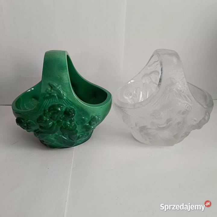 Koszyczki szkło malachitowe i matowe Schlevoght Gryfino sprzedam