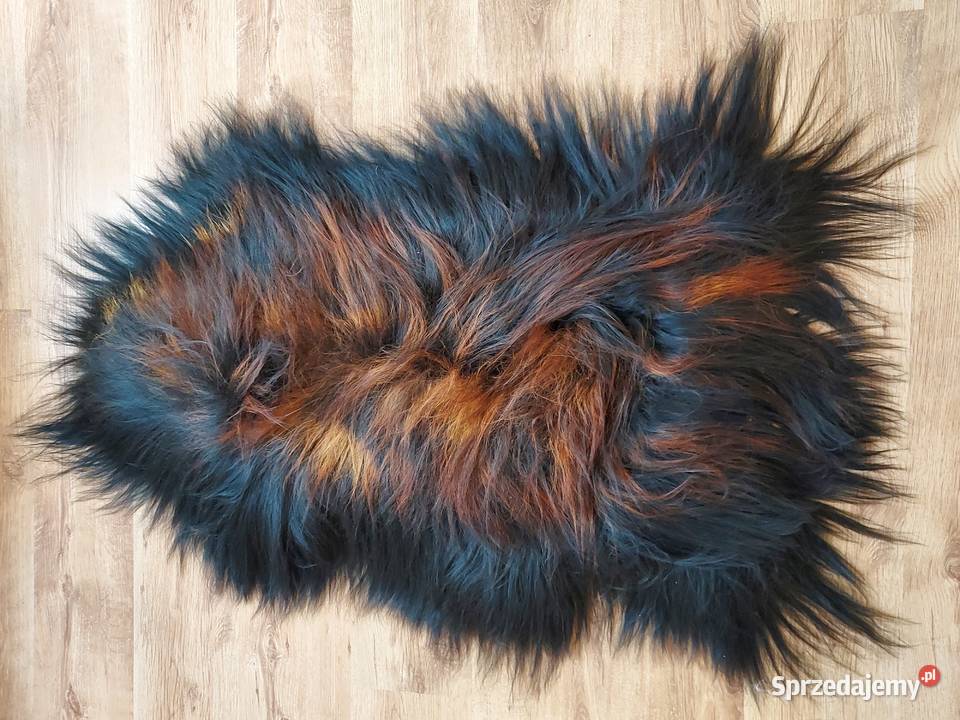Skóra Owcza z Islandi Ognista Czerń XXXL Dekoracje i ozdoby