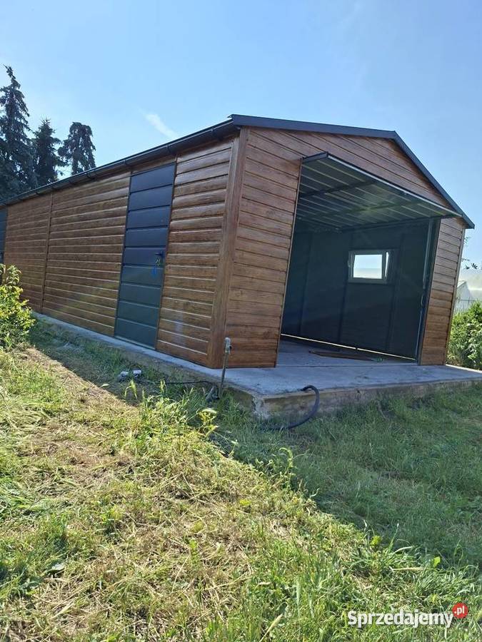 Garaż blaszany drewnopodobny 45 x 10 Orynnowanie lubuskie