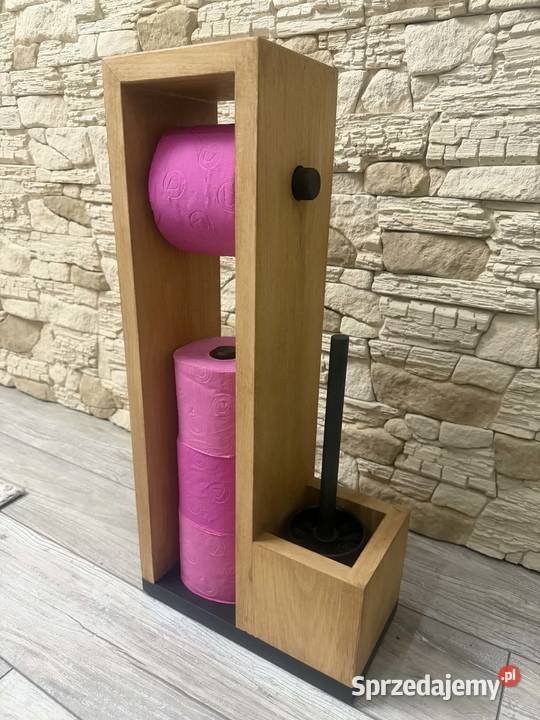 Stojak uchwyt na papier toaletowy drewniany LOFT podkarpackie