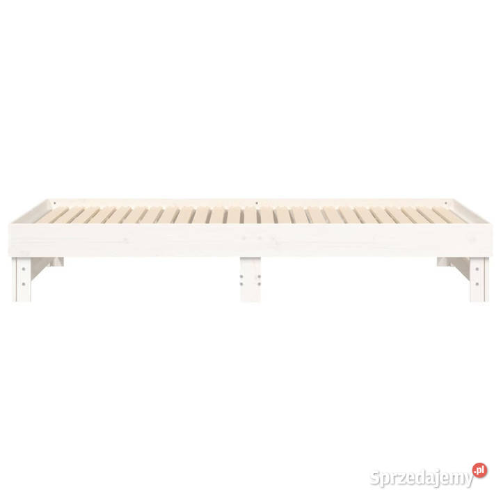 Łóżko rozsuwane białe 2x90x200 lite drewno 202cm