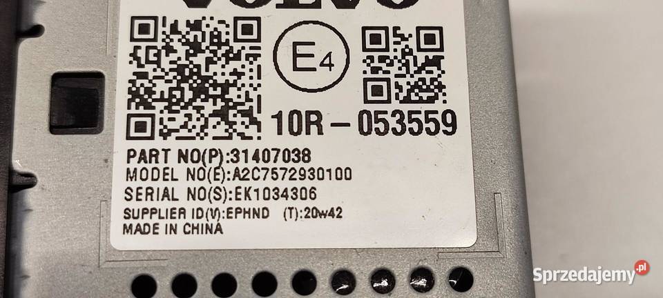 VOLVO XC40 PORT GNIAZDO USB 31407038