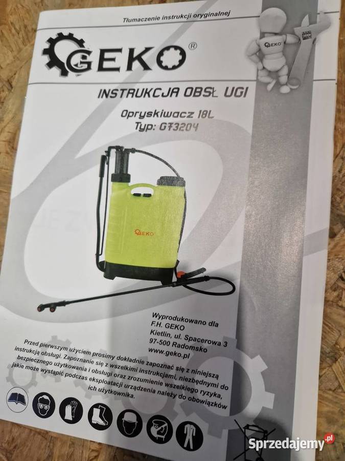 Opryskiwacz plecakowy ciśnieniowy 18l Geko Głogowa