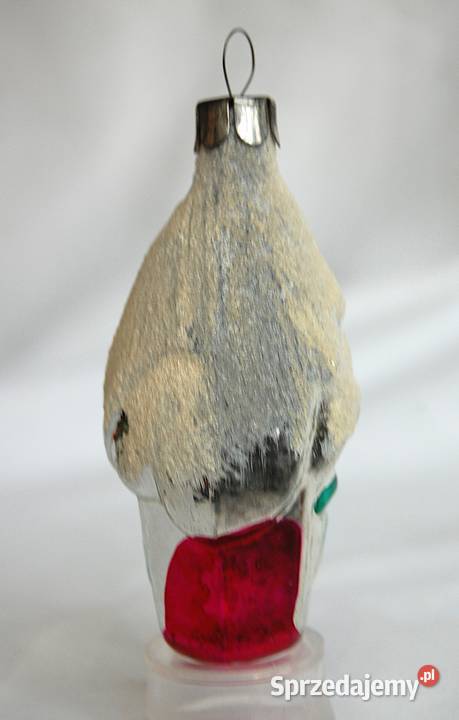 Stara bombka szklana ręcznie malowana domek 9 wielokolorowy Lublin