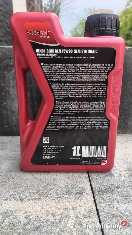 Olej do skrzyni Venol Gear Semisyntetic 75W90 Lublin