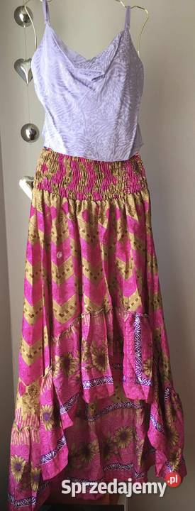 Spódnica BOHO asymetryczna 5 kolorów z jedwabiu Białystok