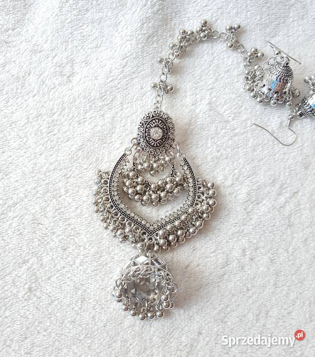 Duże długie kolczyki srebrny kolor białe zachodniopomorskie Szczecin