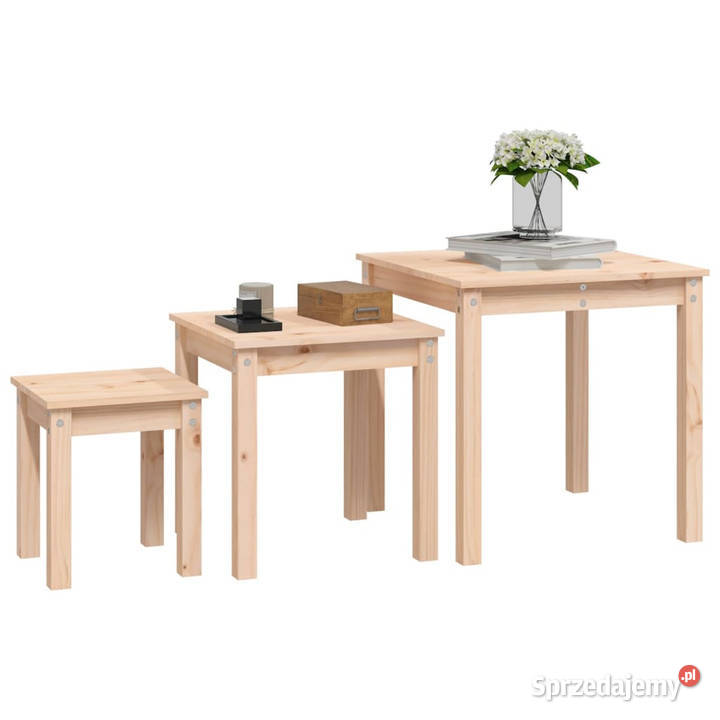 Stoliki wsuwane pod siebie 3 lite drewno sosnowe Warszawa