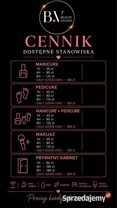 Wynajmę gabinet stanowisko na dni godziny Poznań