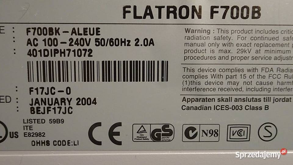 MONITOR LG Flatron F700B CRT kineskopowy 17 śląskie Chorzów